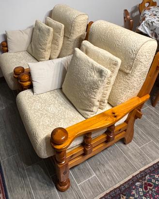 Coppia di poltrone stile rustico/country – Beige