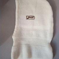 Berretto passamontagna  bianco  misto lana bambina