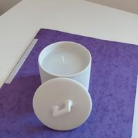Tazza porta candela con coperchio