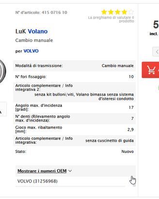 Volvo V60 D3 2011 LUK Volano 415 0716 10 31256968