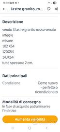 lastre in granito rosso come da foto 