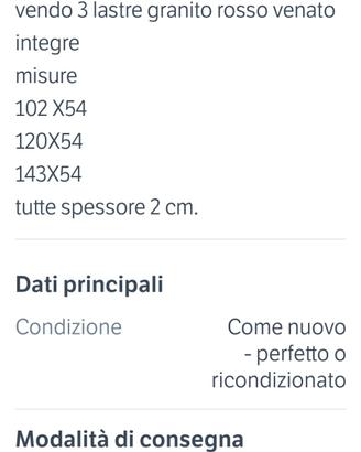 lastre in granito rosso come da foto 