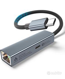Adattatore USB-C Ethernet Gigabit con ricarica PD