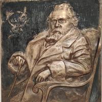 placca in bronzo dorato g.carducci