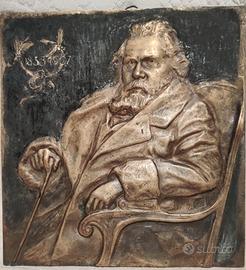 placca in bronzo dorato g.carducci