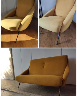 Set divani anni 60, 3 elementi, 4 posti
