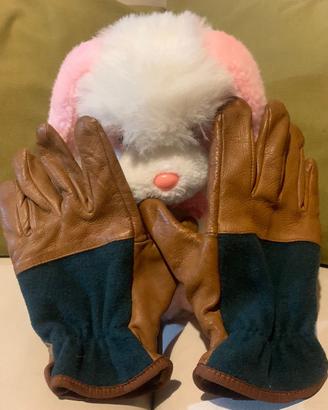 Guanti imbottiti pelle e tessuto