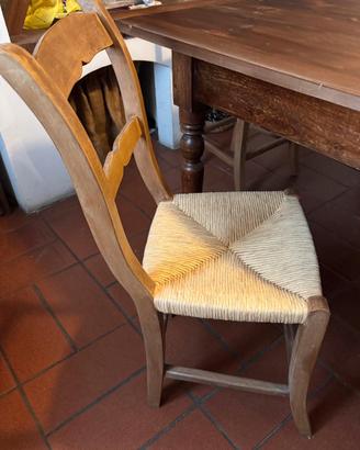 6 Sedie legno rustiche