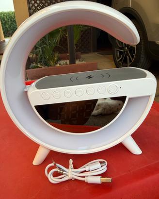 Lampada led caricabatterie, sveglia, speaker