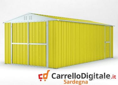 Box garage auto in Acciaio 327x611cm 19mq giallo