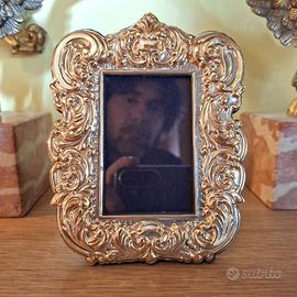 Cornice Portafoto Argento 925+oro anni 80 foto 6x9