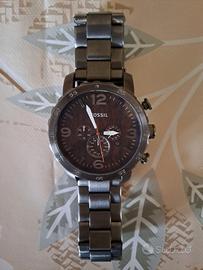 FOSSIL Cronografo effetto legno, acciaio brunito