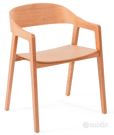 Sedia scandinava legno rovere set 8 sedie nordica