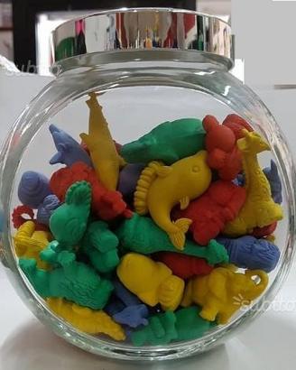 60 Gomme animali in barattolo di vetro
