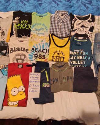 LOTTO 3 VESTITI ESTIVI BAMBINO 6/7 ANNI