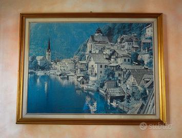 Quadro/Puzzle vintage Hallstatt incorniciato
