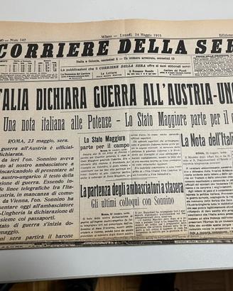 Riproduzioni prime pagine Corriere della Sera