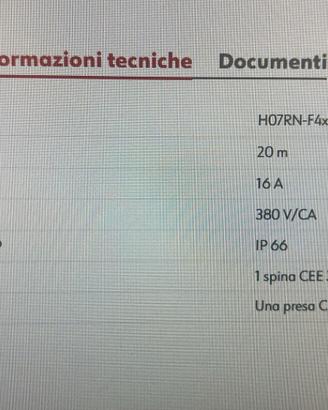 PROLUNGA 20 METRI 3P+T 16A