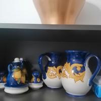 Oliera ceramica vietrese +brocche+vassoio