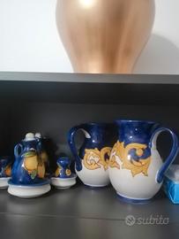 Oliera ceramica vietrese +brocche+vassoio