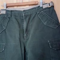 PANTALONE CARGO IN COTONE INVERNALE VERDE MILITARE