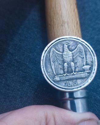 anello con moneta aquilino argento 
