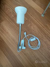 Lampada con pinza bianca
