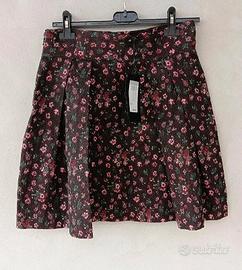 Gonna donna Please, tg S, marrone a fiori