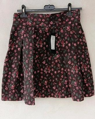 Gonna donna Please, tg S, marrone a fiori