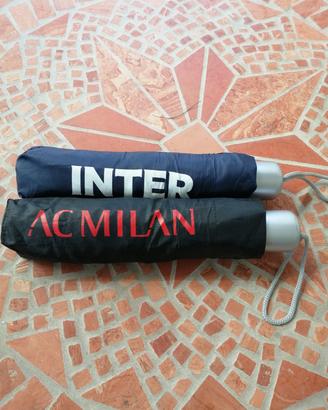 DUE Mini Ombrelli AC MILAN e FC INTER 