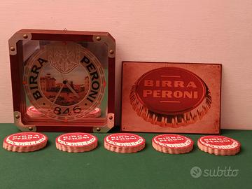 SOTTOBICCHIERI TARGA OROLOGIO "PERONI"