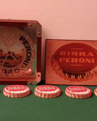 SOTTOBICCHIERI TARGA OROLOGIO "PERONI"
