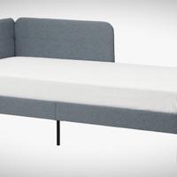 Letto singolo in stoffa blu