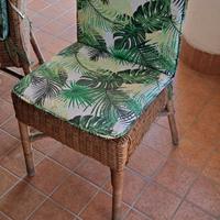 Set di 4 Sedie da Giardino in vimini