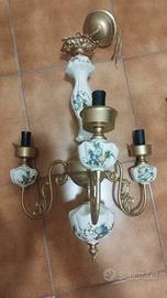 Lampadario classico a 3 luci  +2 applique abbinate