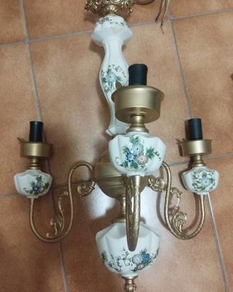 Lampadario classico a 3 luci  +2 applique abbinate