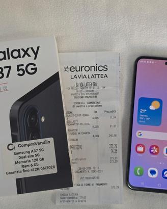 Samsung Galaxy A37 5G 128GB 6GB RAM Nero in Garanz