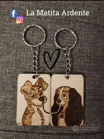 portachiavi coppia san valentino lillo e vagabondo