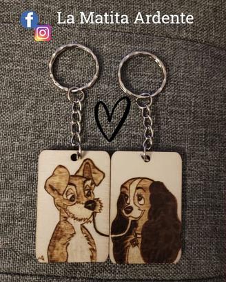 portachiavi coppia san valentino lillo e vagabondo