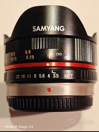 Obbiettivo Samsung Fish-Eye 7,5mm. F3,5 X Olympus 