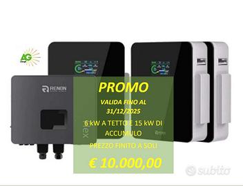 impianto fotovoltaico da 6 kW con 15 kW accumulo 