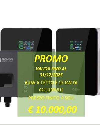 impianto fotovoltaico da 6 kW con 15 kW accumulo 