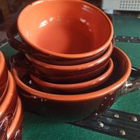 sei ciotole + coppa grande in terracotta