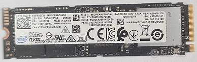 SSD 256gb Intel NVMe 2280