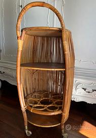 Minibar porta bottiglie vintage  in bambù