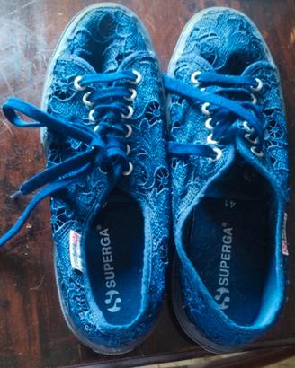 Superga in pizzo colore blu nr 41