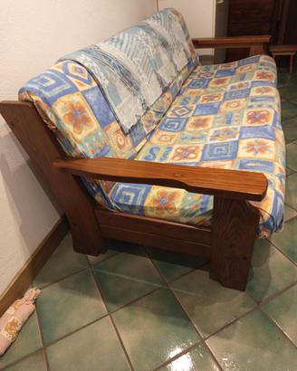 Divano 3 posti in legno