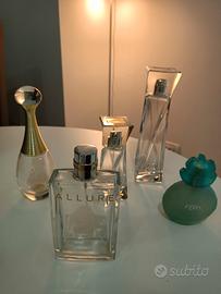 Profumi 5 bottiglie vuote 