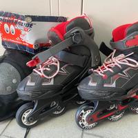 Pattini in linea regolabili Oxelo + set protezioni