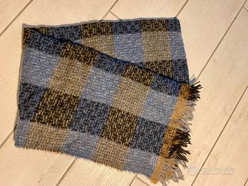 Sciarpa IGI&CO lana mohair a quadri blu marrone